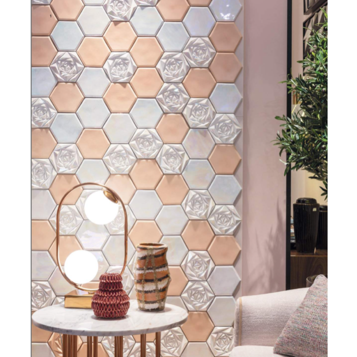 Floral 3D tiles