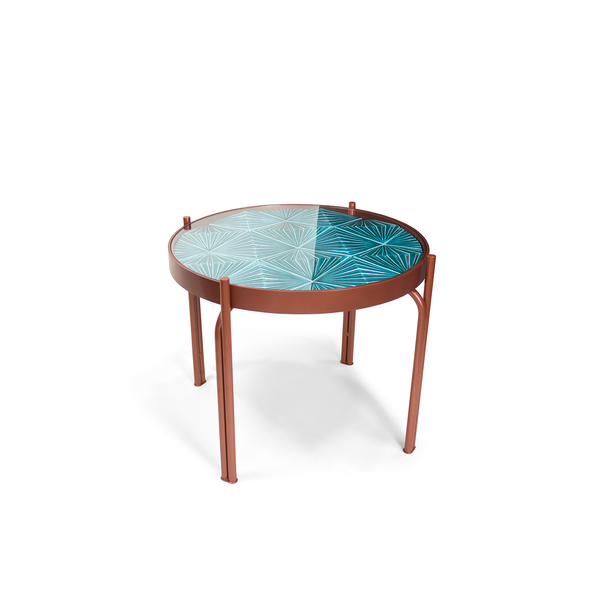 Maze Tile Round Side Table